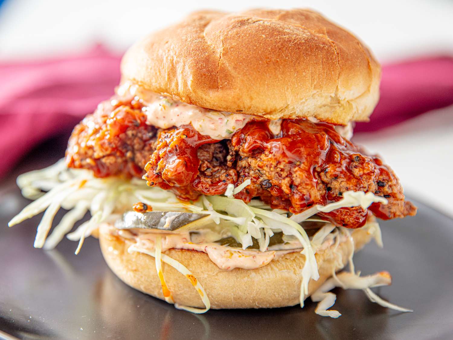 Kimchi-Brined Fried Chicken Sandwich Recipe Image