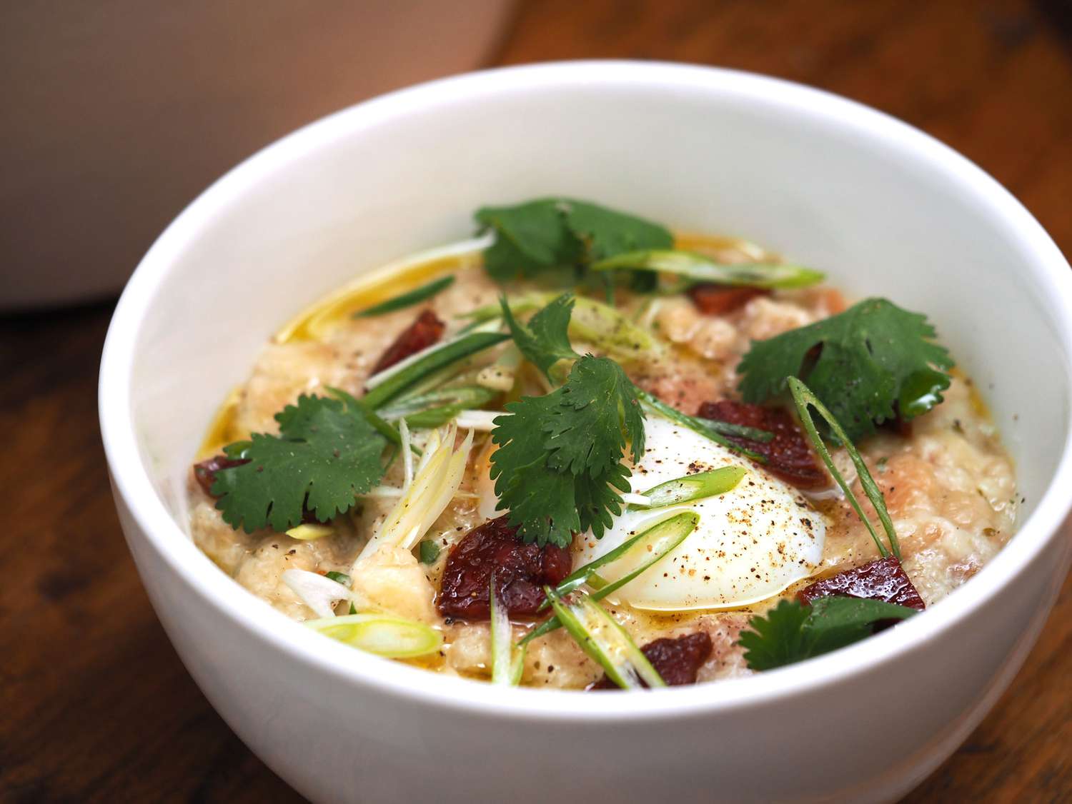 Portuguese Garlic and Cilantro Bread Soup (Açorda à Alentejana) Recipe Image