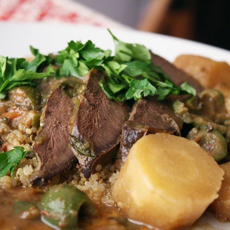 Braised Heart with Olives, Dates, and Cinnamon Recipe Image