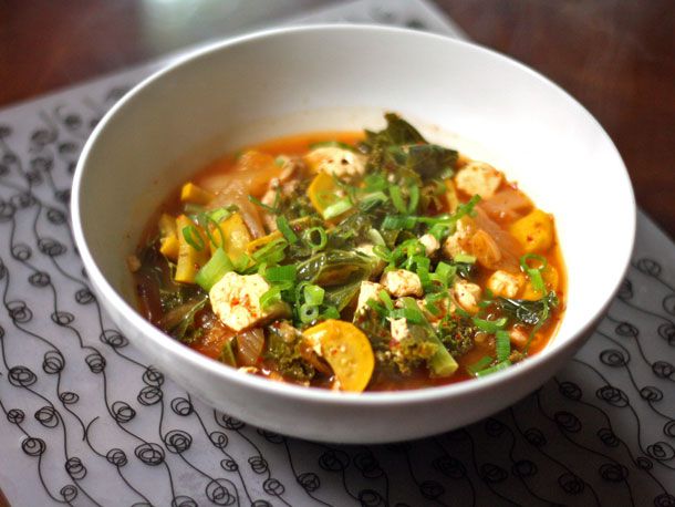 Squash, Shiitake, Kale, and Kimchi Stew Recipe Image