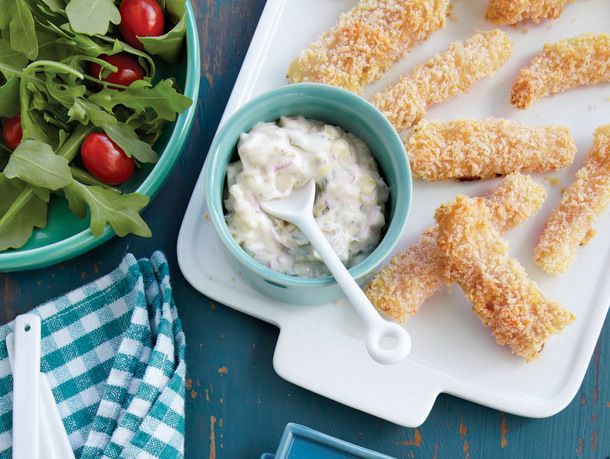 Oven-Fried Fish Sticks With Tartar Sauce From 'Lighten Up, America!' Image