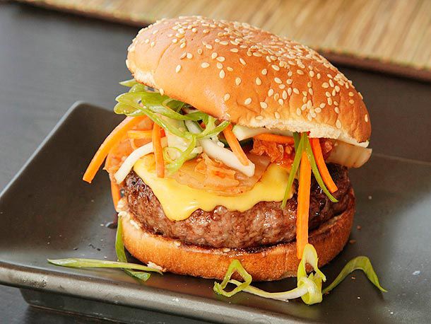 Sweet Barbecue Kim-cheese Burgers Recipe Image