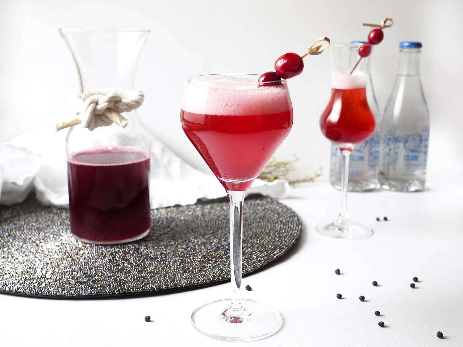 Tangy Cranberry–Black Pepper Shrub Cocktail Recipe Image