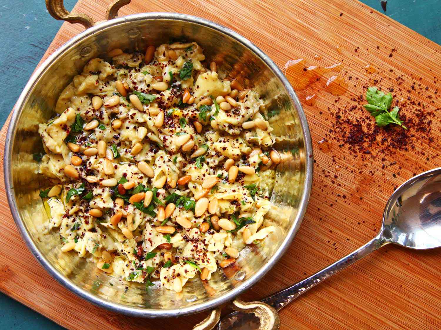 Scrambled Eggs With Sumac, Pine Nuts, and Parsley Recipe Image