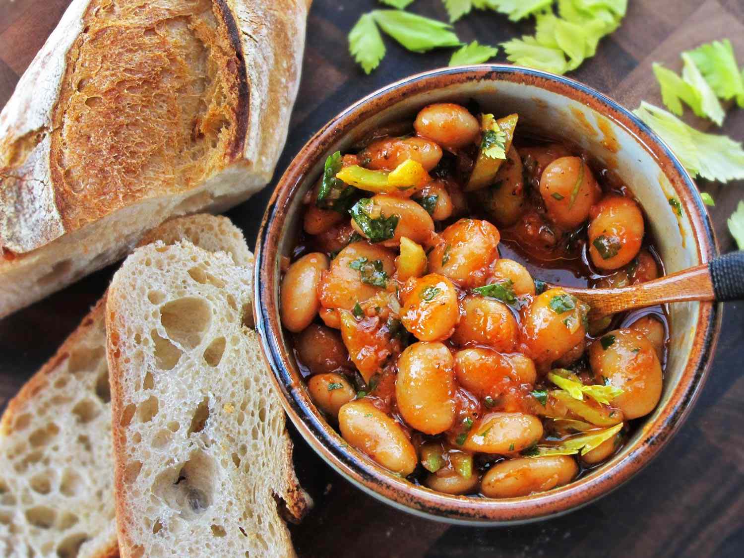 Warm Spanish-Style Giant-Bean Salad With Smoked Paprika and Celery Recipe Image