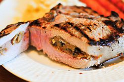 Stuffed Pork Chops Recipe | Grilling Image