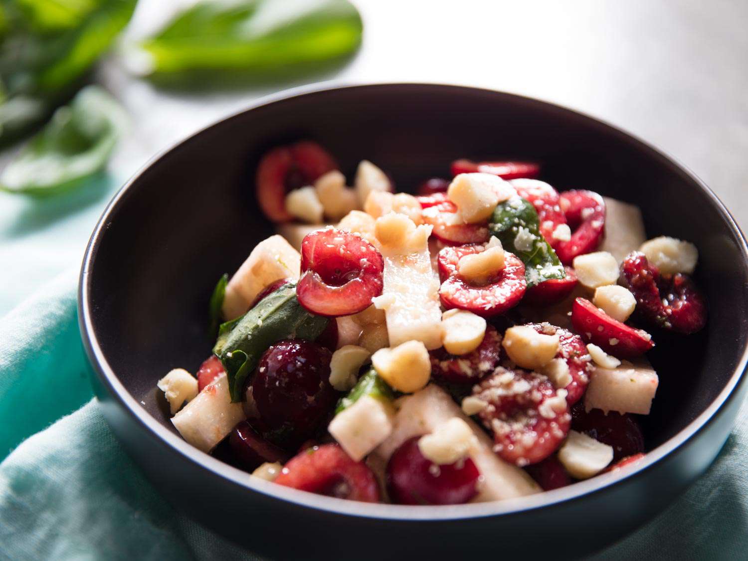 Cherry and Jicama Salad With Lime and Macadamia Nuts Recipe Image