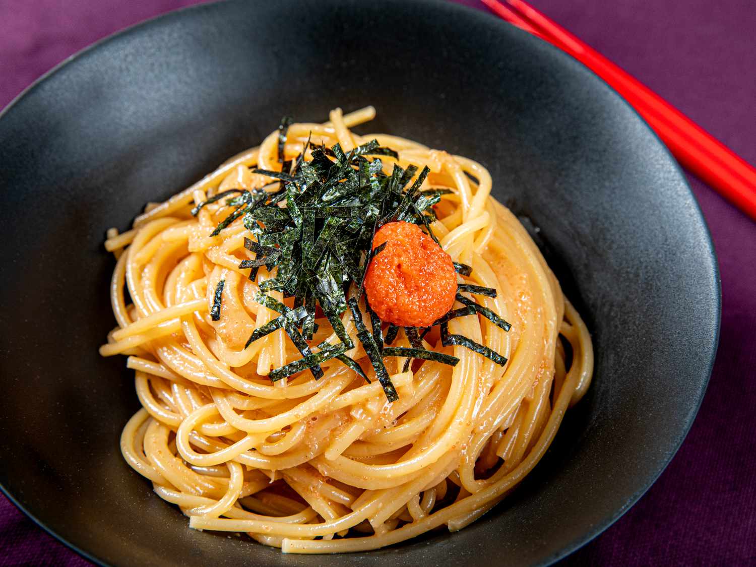 Japanese Mentaiko Spaghetti (Pasta With Spicy Cod Roe and Butter Sauce) Recipe Image