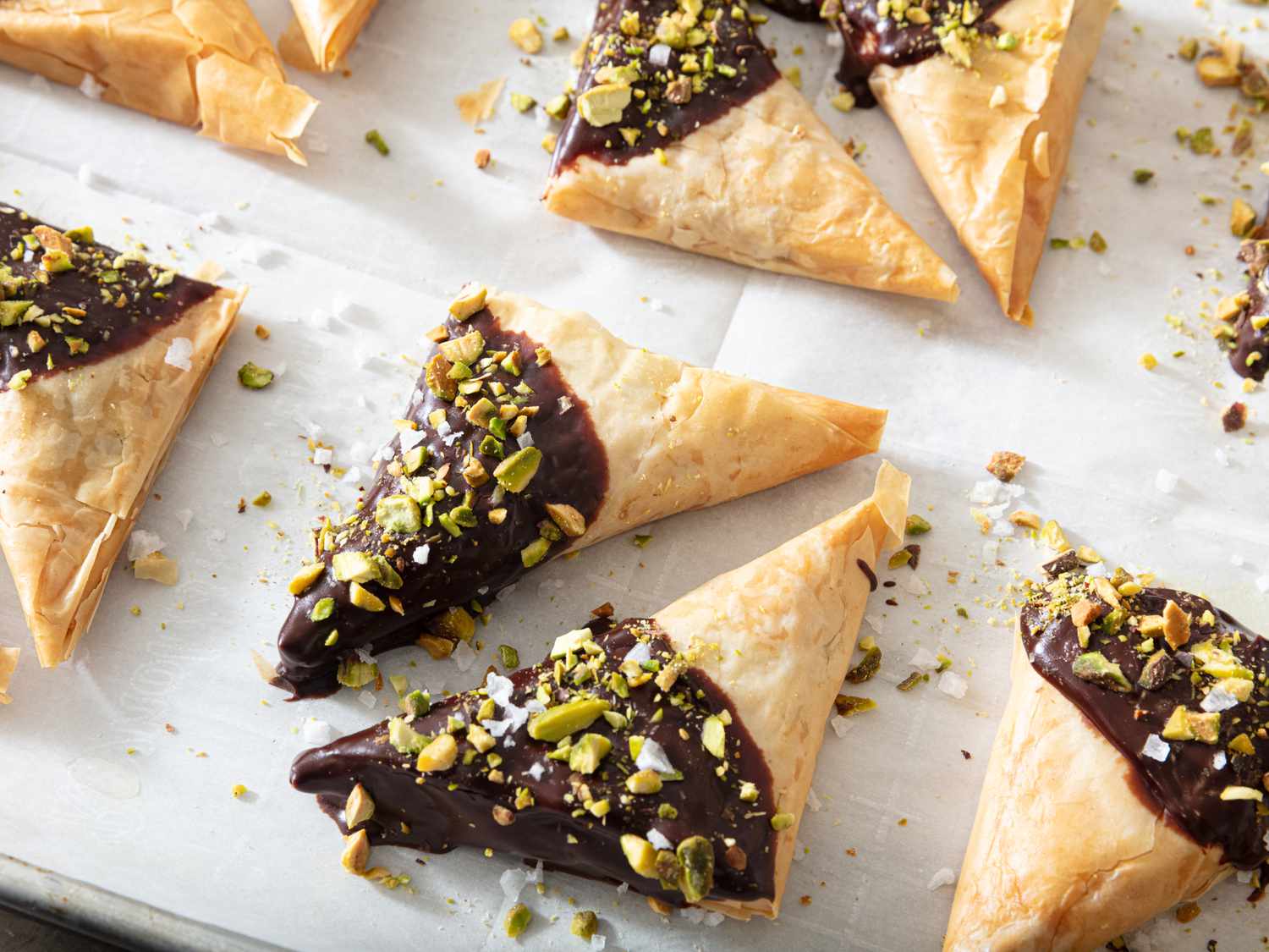 Dubai Chocolate Phyllo Triangles Image