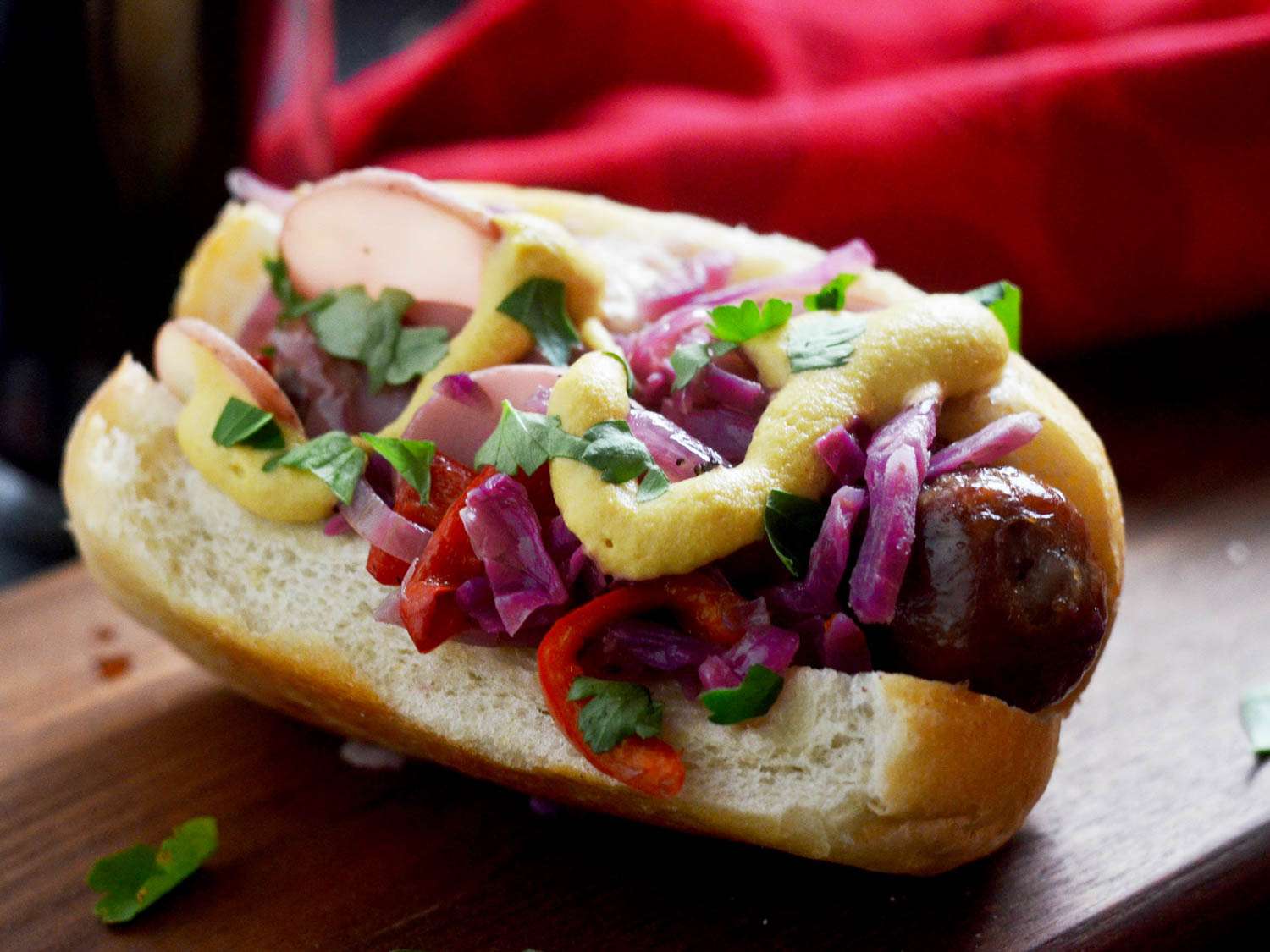 Grilled Bratwurst With Warm German Potato Slaw Recipe Image