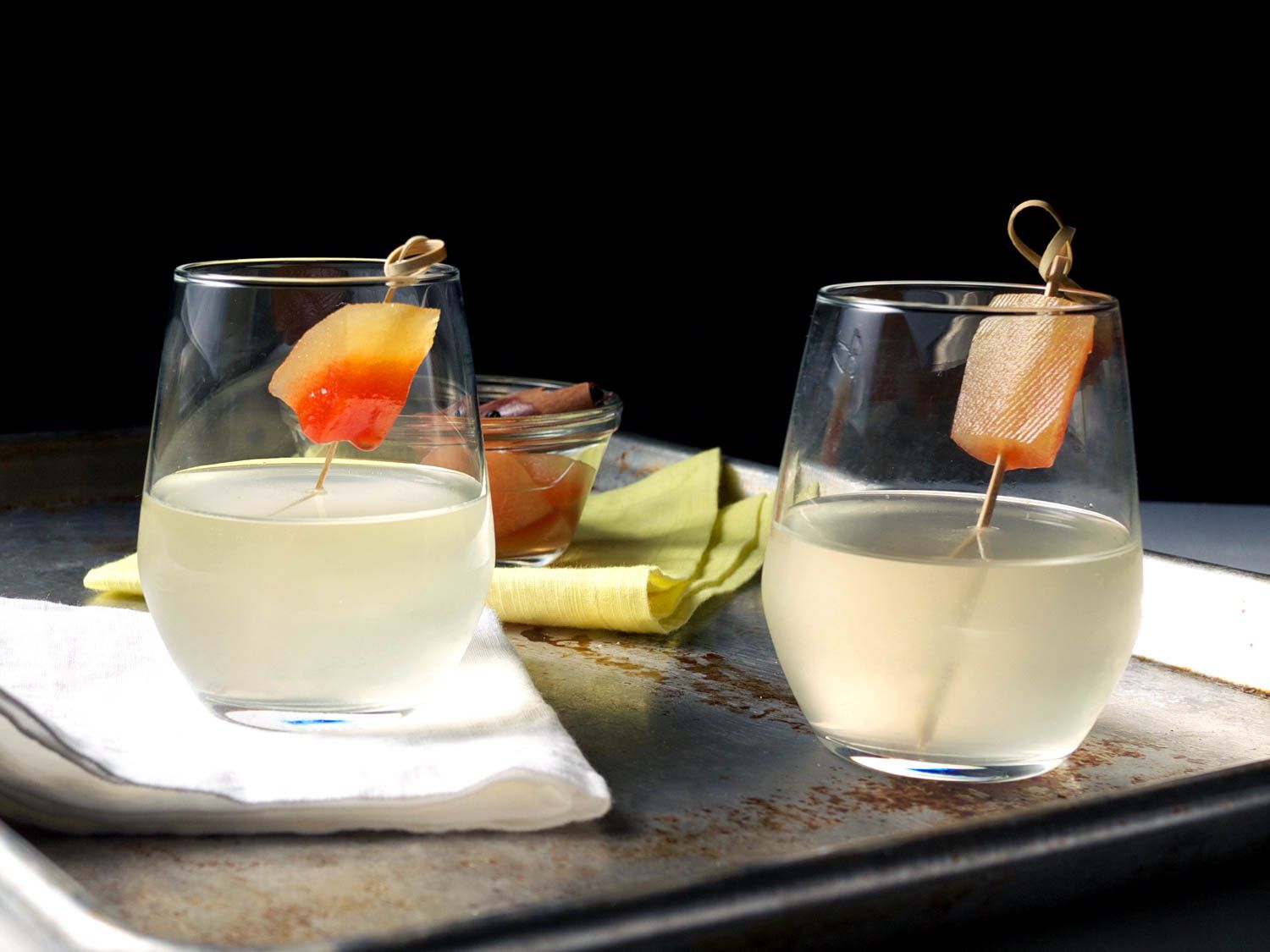Fizzy Ginger Cocktail With Pickled Watermelon Rind Recipe Image