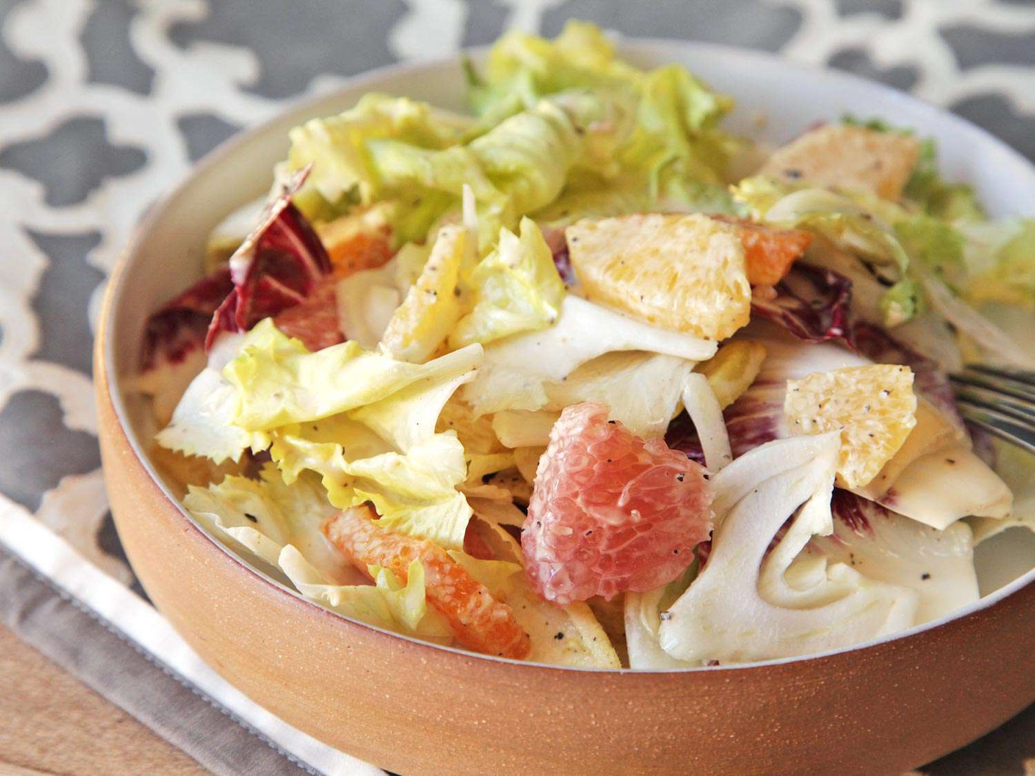 Winter Greens Salad With Fennel, Citrus, and Creamy Citrus Vinaigrette Recipe Image