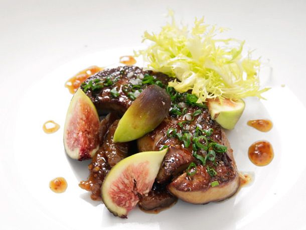 Pan-Seared Foie Gras With Fig Mostarda and Fresh Figs Recipe Image
