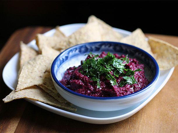 DIY Black Tahini and Beet Hummus Recipe Image