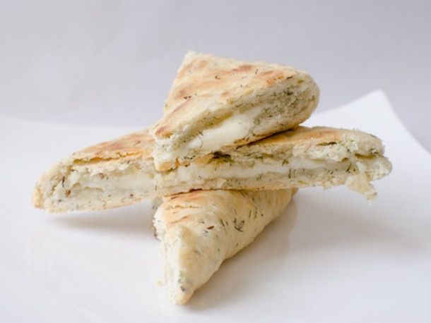 Halloumi-stuffed Olive Oil Flatbread Recipe Image
