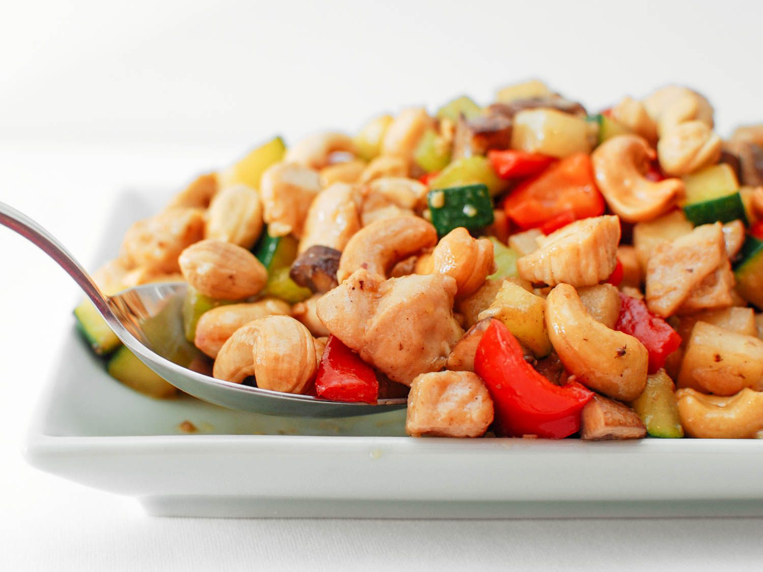 Cashew Chicken Ding With Jicama, Celery, and Red Bell Pepper Recipe Image