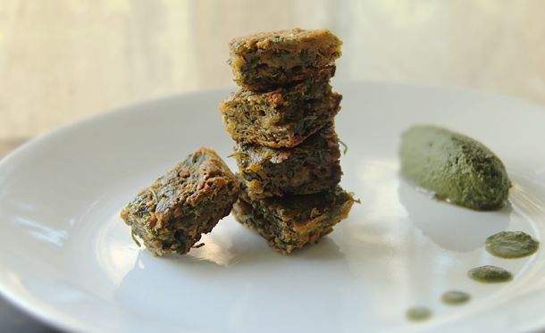 Cilantro Fritters (Kothimbir Wadi) Recipe Image
