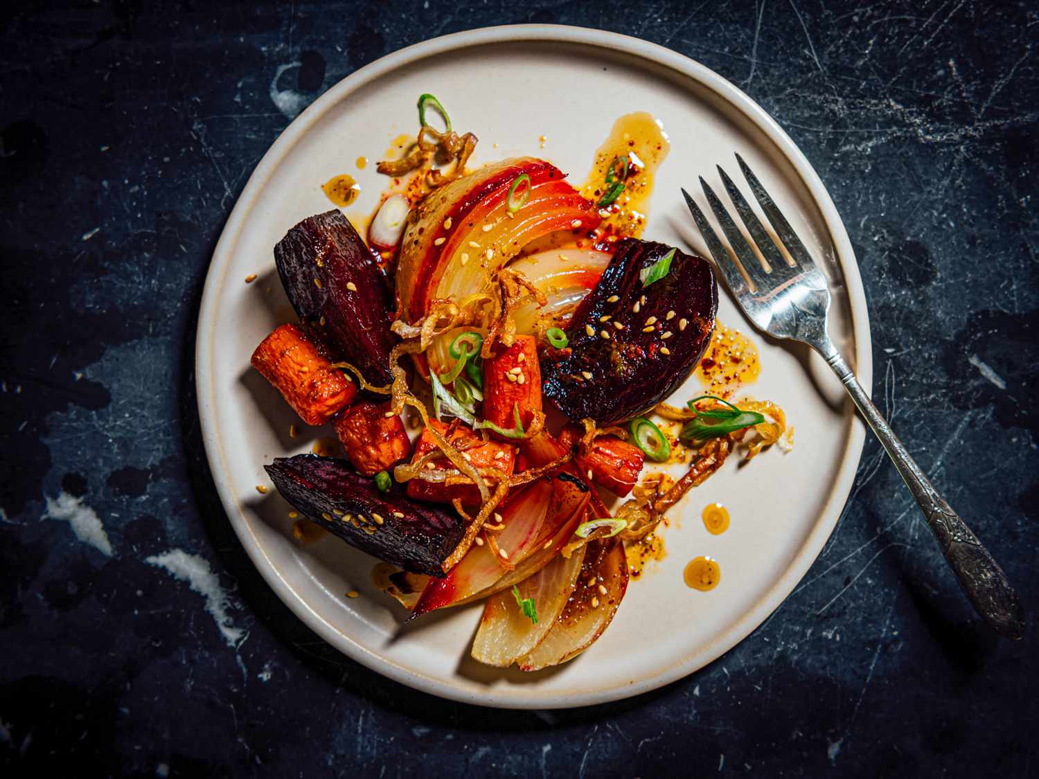Roasted Root Vegetables With Sweet Lime Dressing Recipe Image