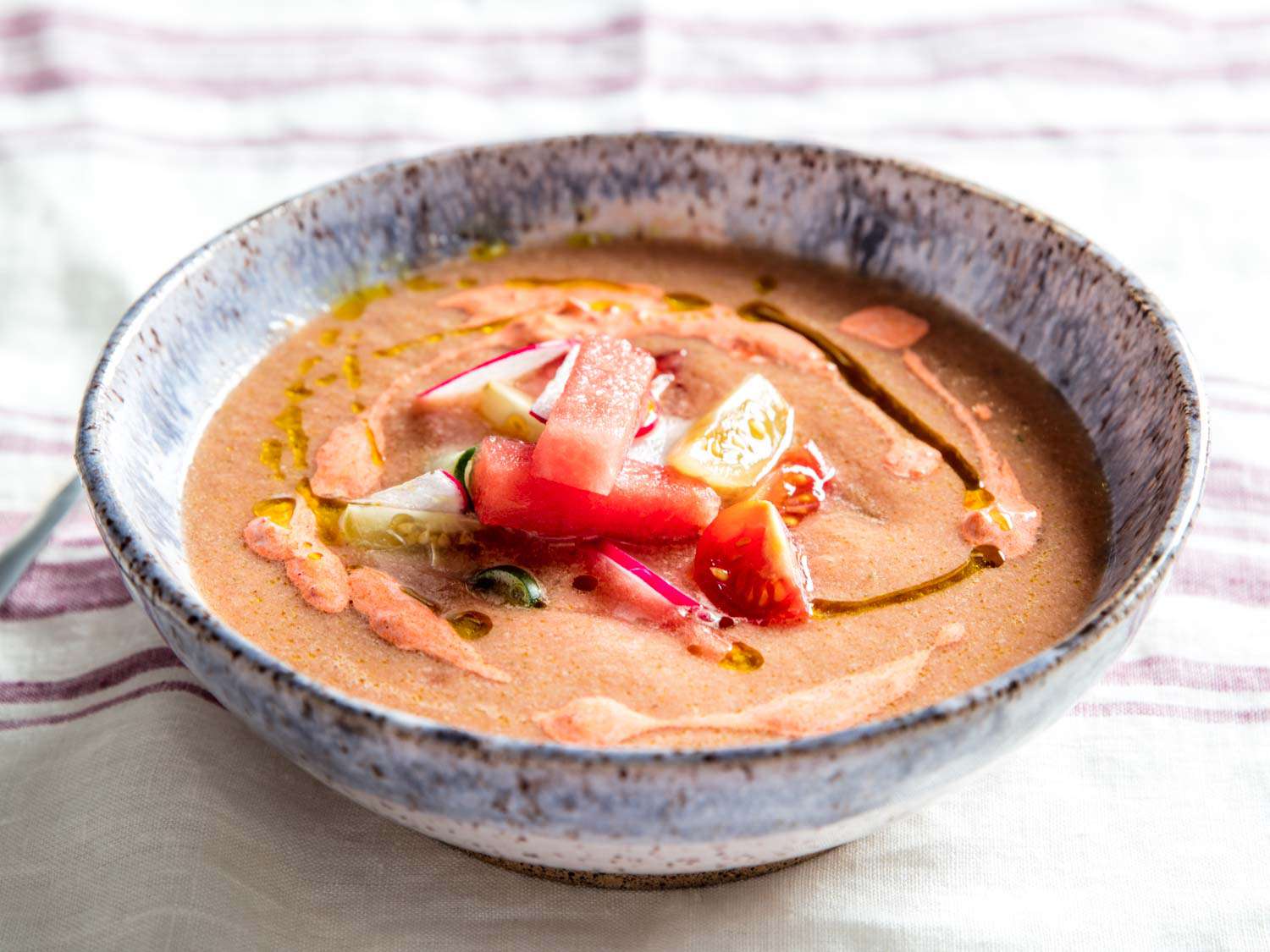 Watermelon Gazpacho With Calabrian-Chili <em>Crema</em> Recipe Image