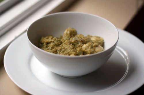 Dinner Tonight: Cashew Chicken Curry with Cilantro Sauce Recipe Image