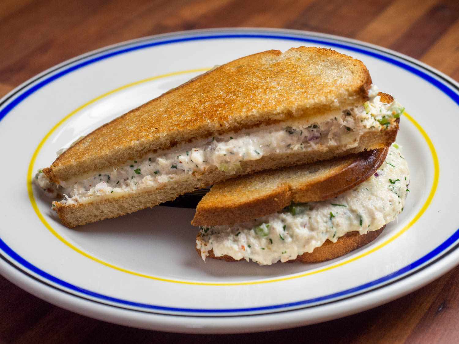 Jewish Deli–Style Tuna Melt With Relish, Dill, Celery, and Swiss Recipe Image