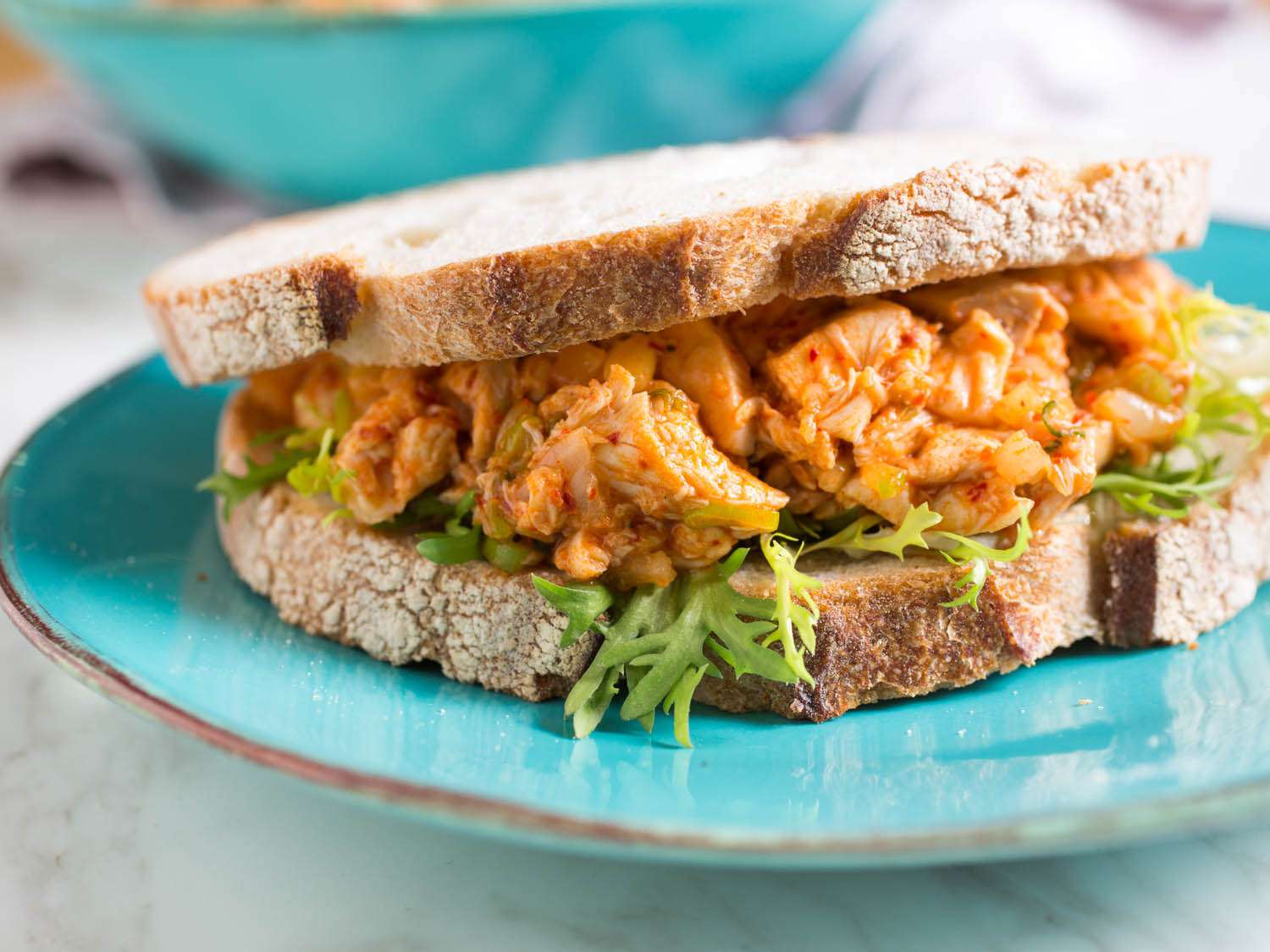 Mayo-Free Chicken Salad With Kimchi, Ginger, and Scallions Recipe Image
