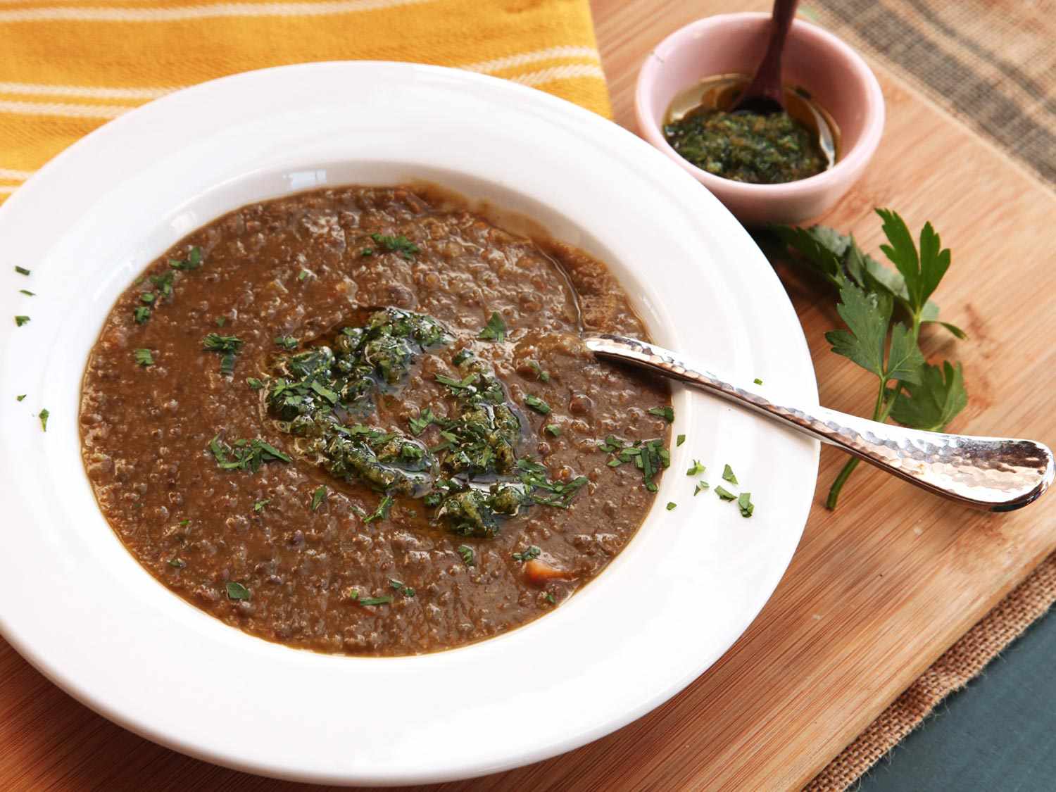 Easy Lentil Soup With Lemon Zest, Garlic, and Parsley Recipe Image