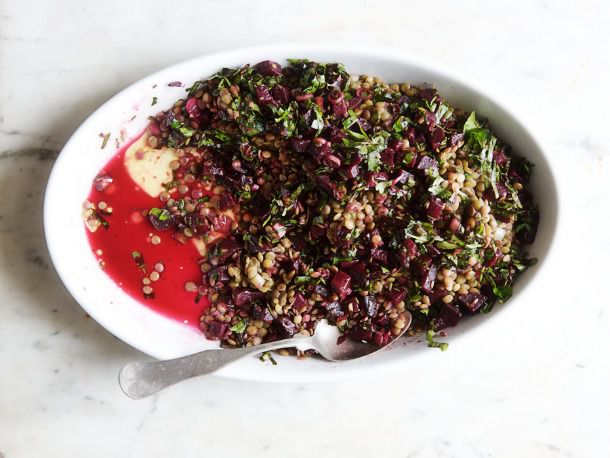 Lentils with Roasted Beets Recipe | Cook the Book Image