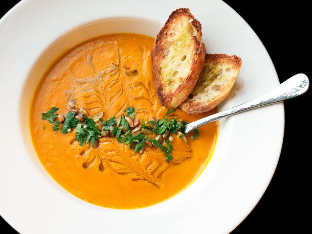 Roasted Squash and Raw Carrot Soup Recipe Image
