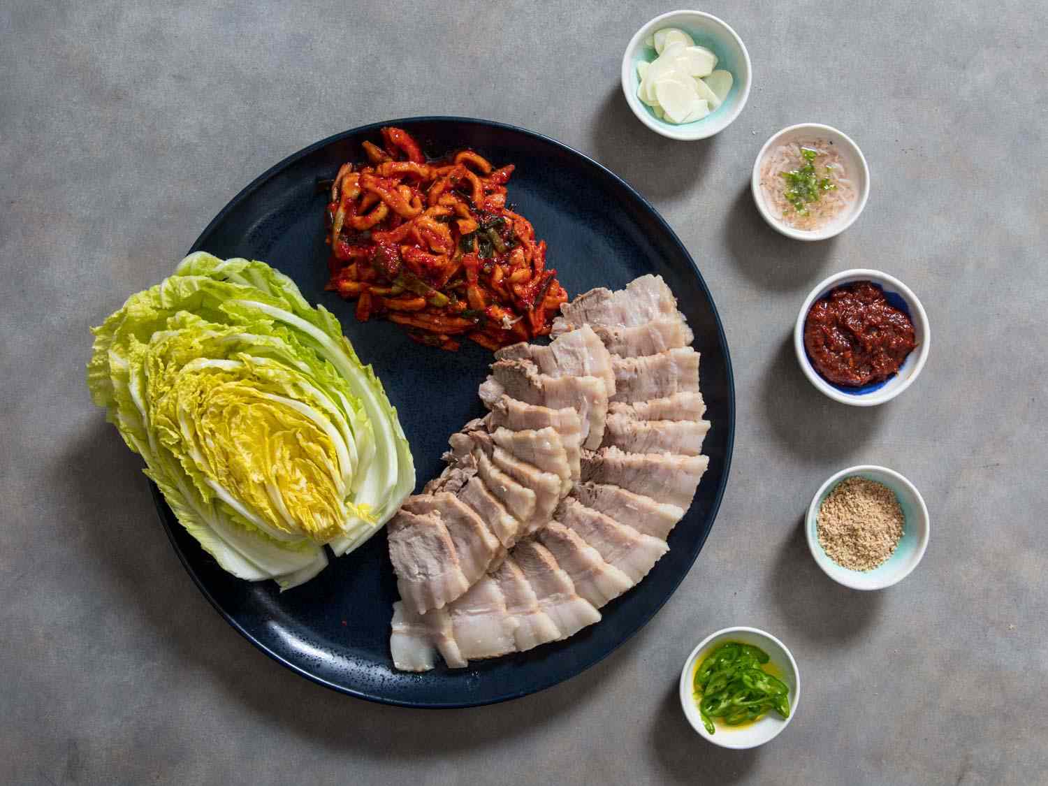 <em>Bossam</em> (Korean Boiled-Pork Wraps) Recipe Image