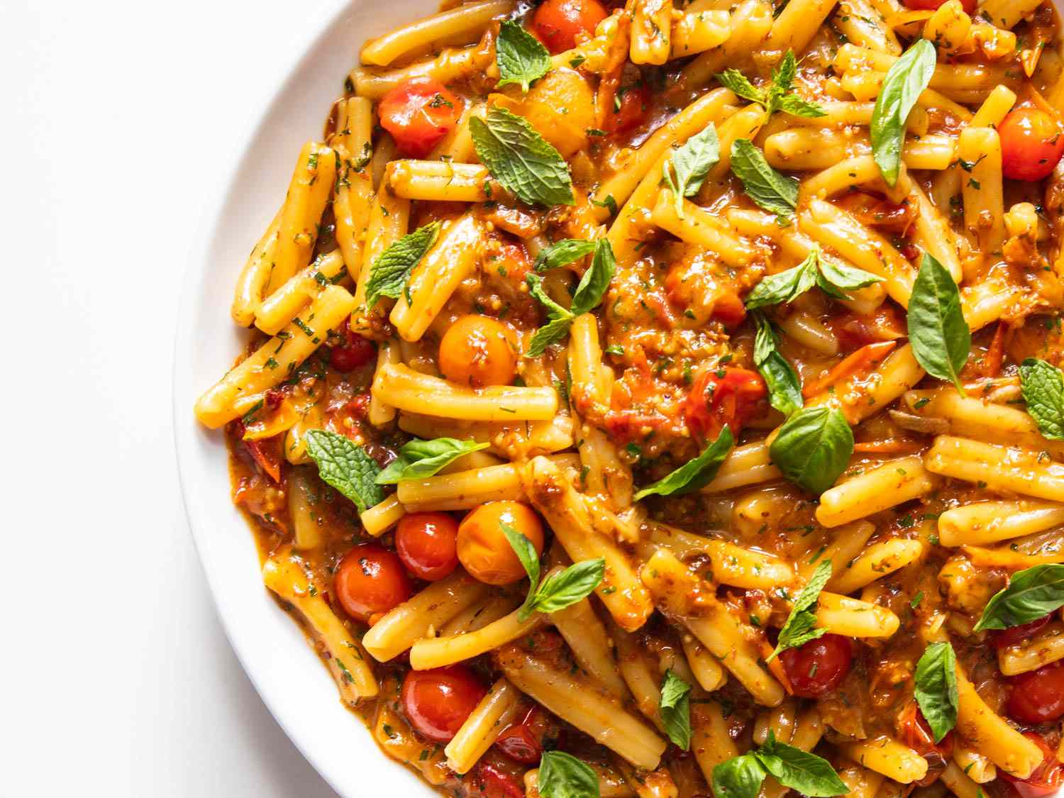 Pasta With Burst Cherry Tomatoes and XO Sauce Recipe Image
