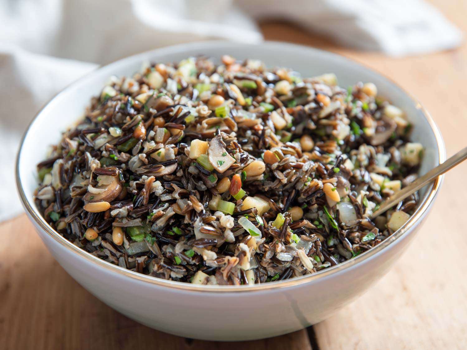 Wild Rice Salad With Mushrooms, Celery Root, and Pine Nuts Recipe Image