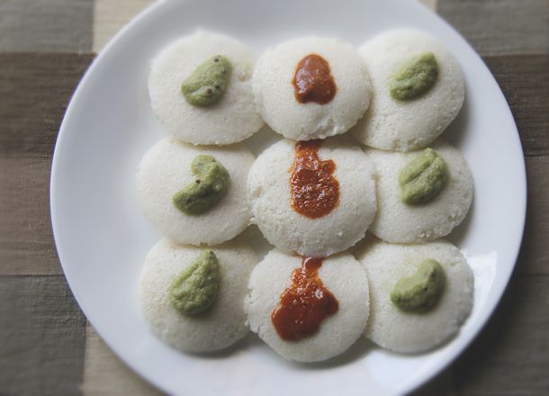 Steamed Indian Lentil and Rice Cakes (Idlis) Recipe Image