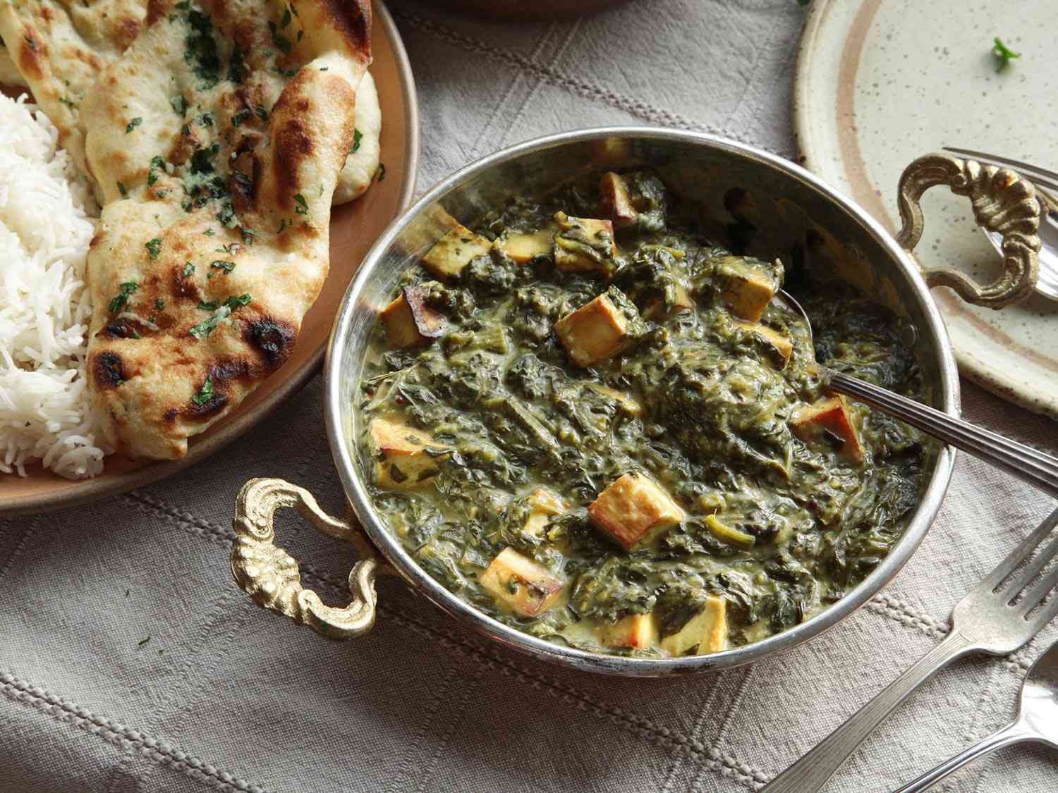 Creamy Vegan Saag Paneer (With Tofu) Recipe Image