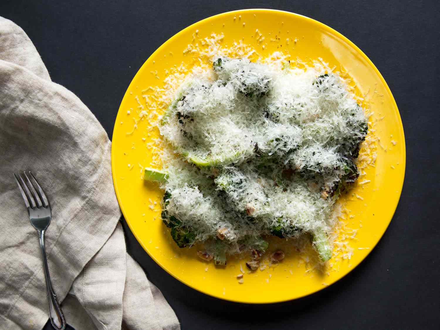 Charred Broccoli With Manchego, Hazelnuts, and Honey Recipe Image