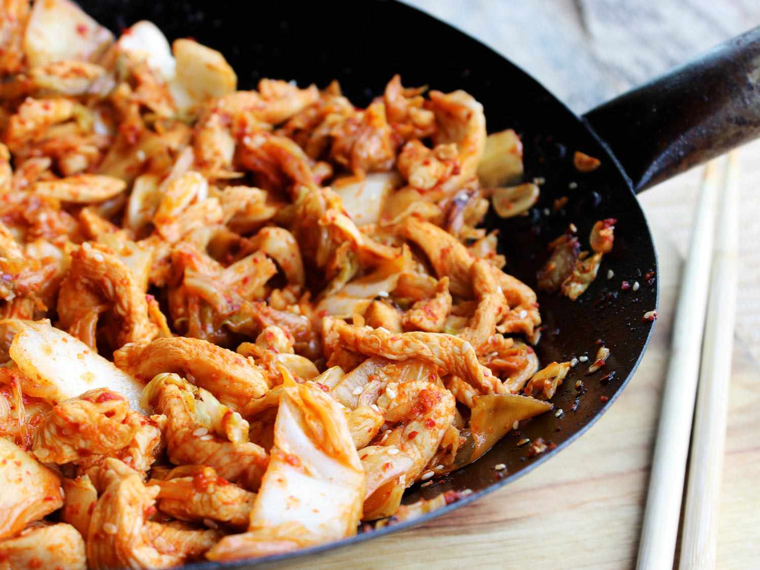 Kimchi Chicken and Cabbage Stir-Fry Recipe Image