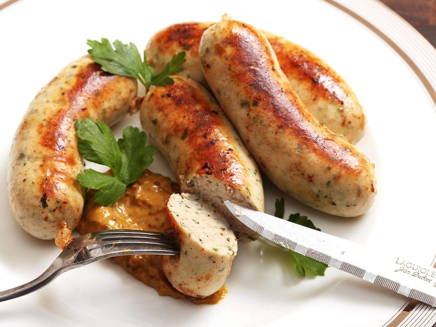 Turkey Weisswurst (White German-Style Sausage With Lemon, Nutmeg, and Parsley) Recipe Image