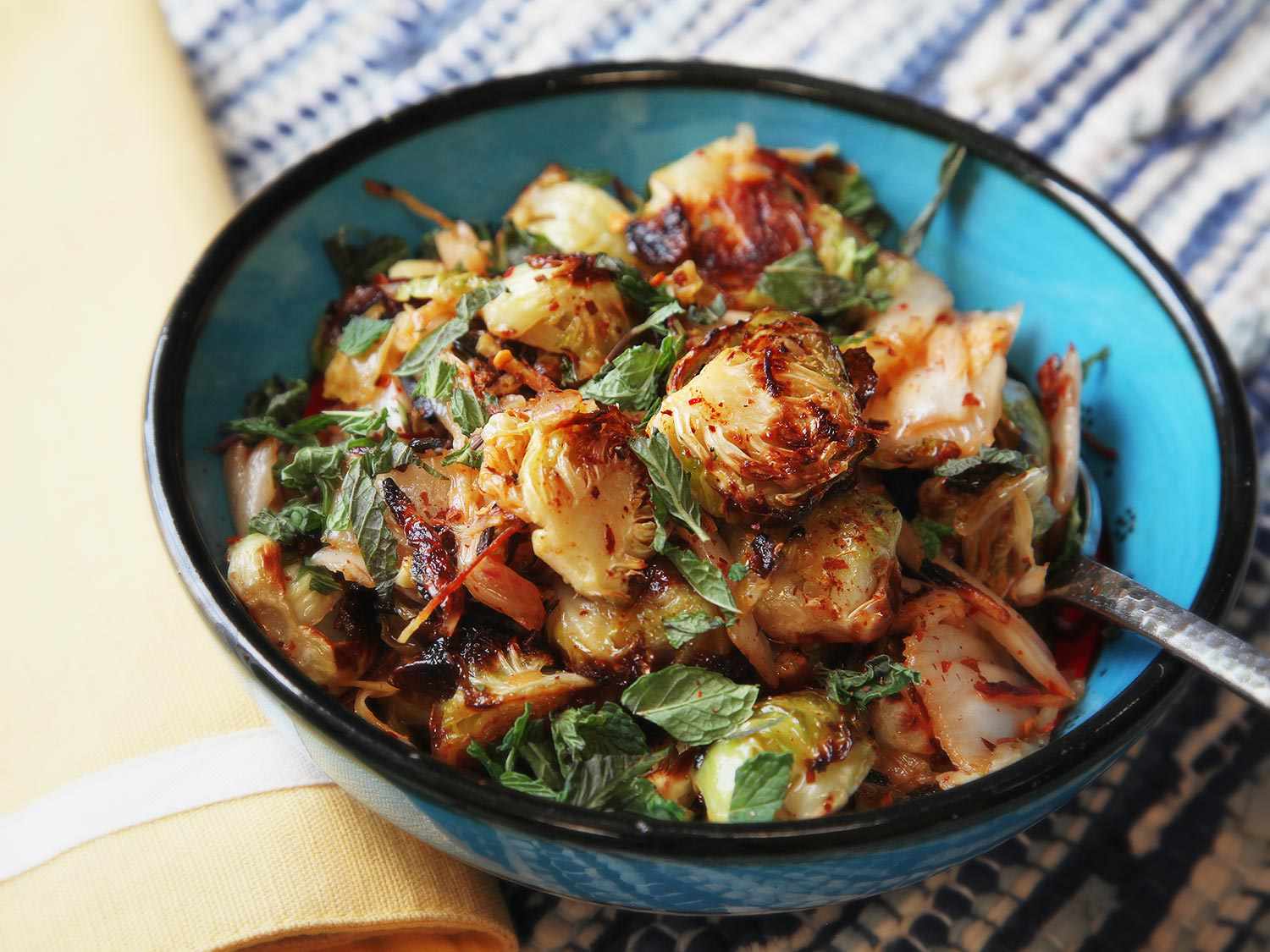 Roasted Brussels Sprouts With Kimchi and Ginger Recipe Image