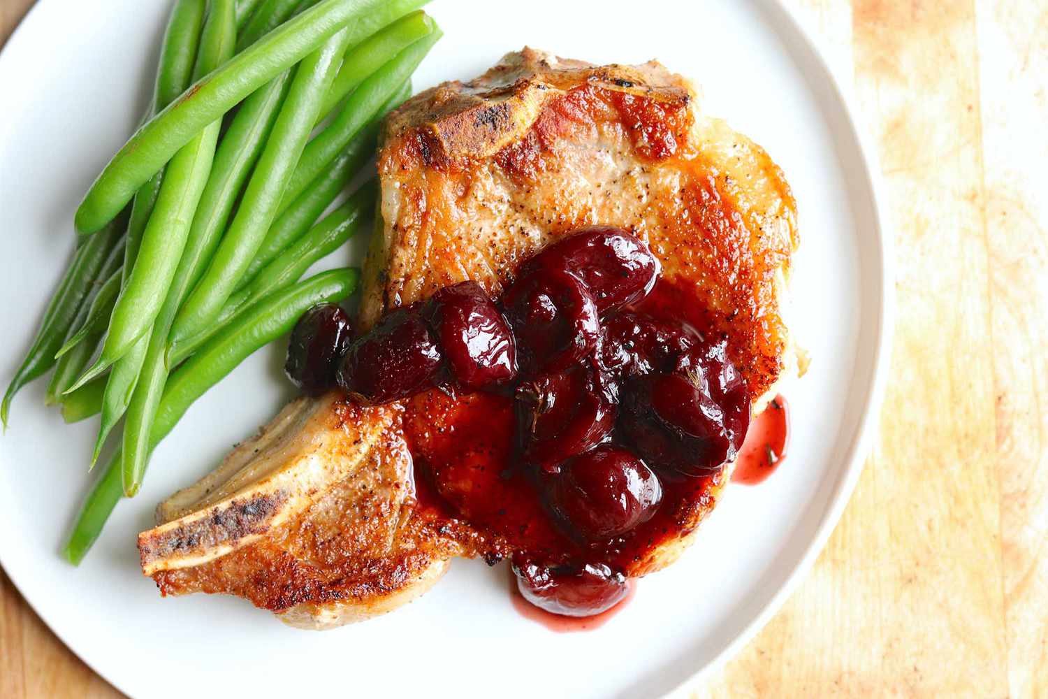 Pork Chops with Cherry Pan Sauce Recipe Image