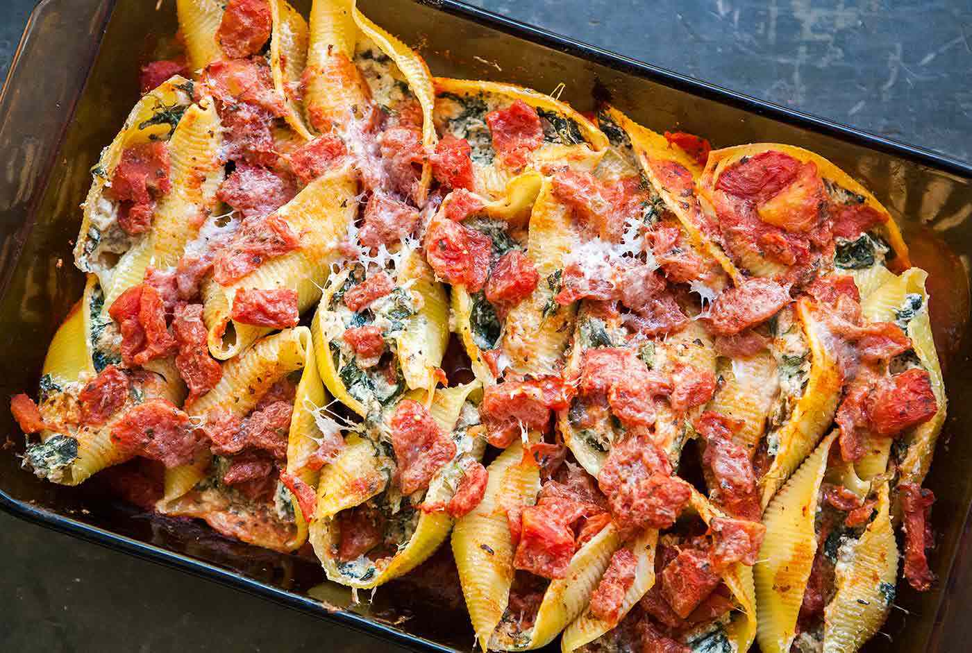 Sausage, Spinach, Ricotta Stuffed Pasta Shells Recipe Image