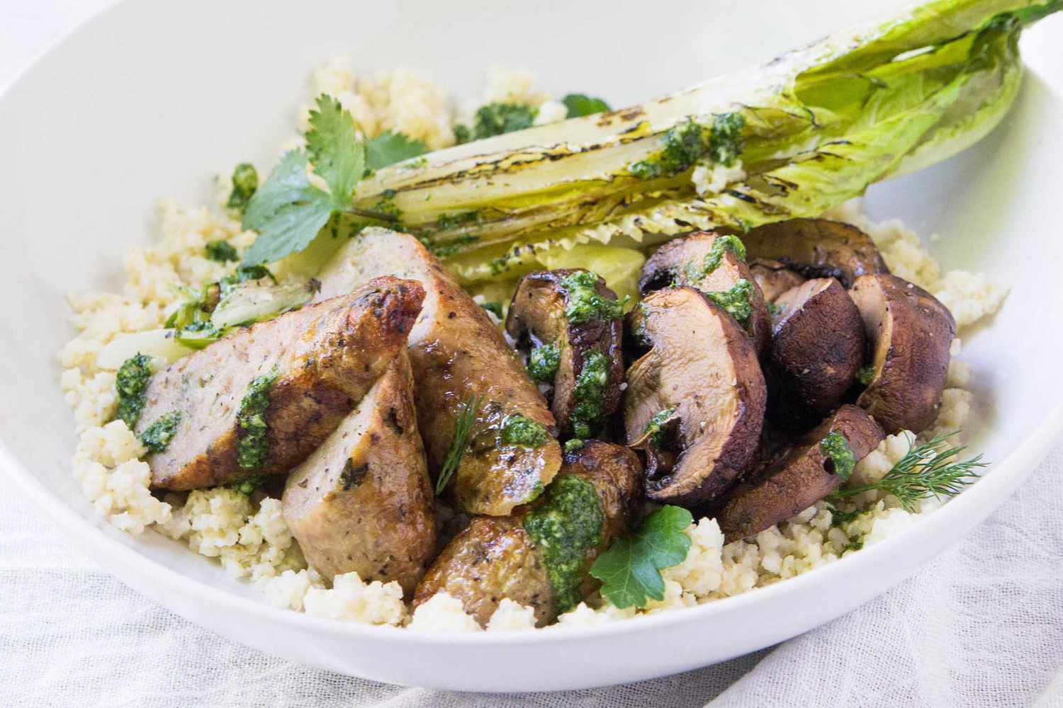 Grilled Sausage and Mushroom Bowls Recipe Image
