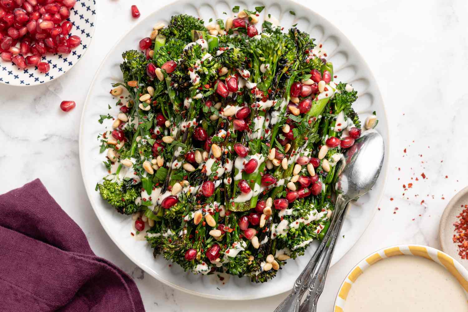 Grilled Broccolini with Lemon Tahini Dressing Image