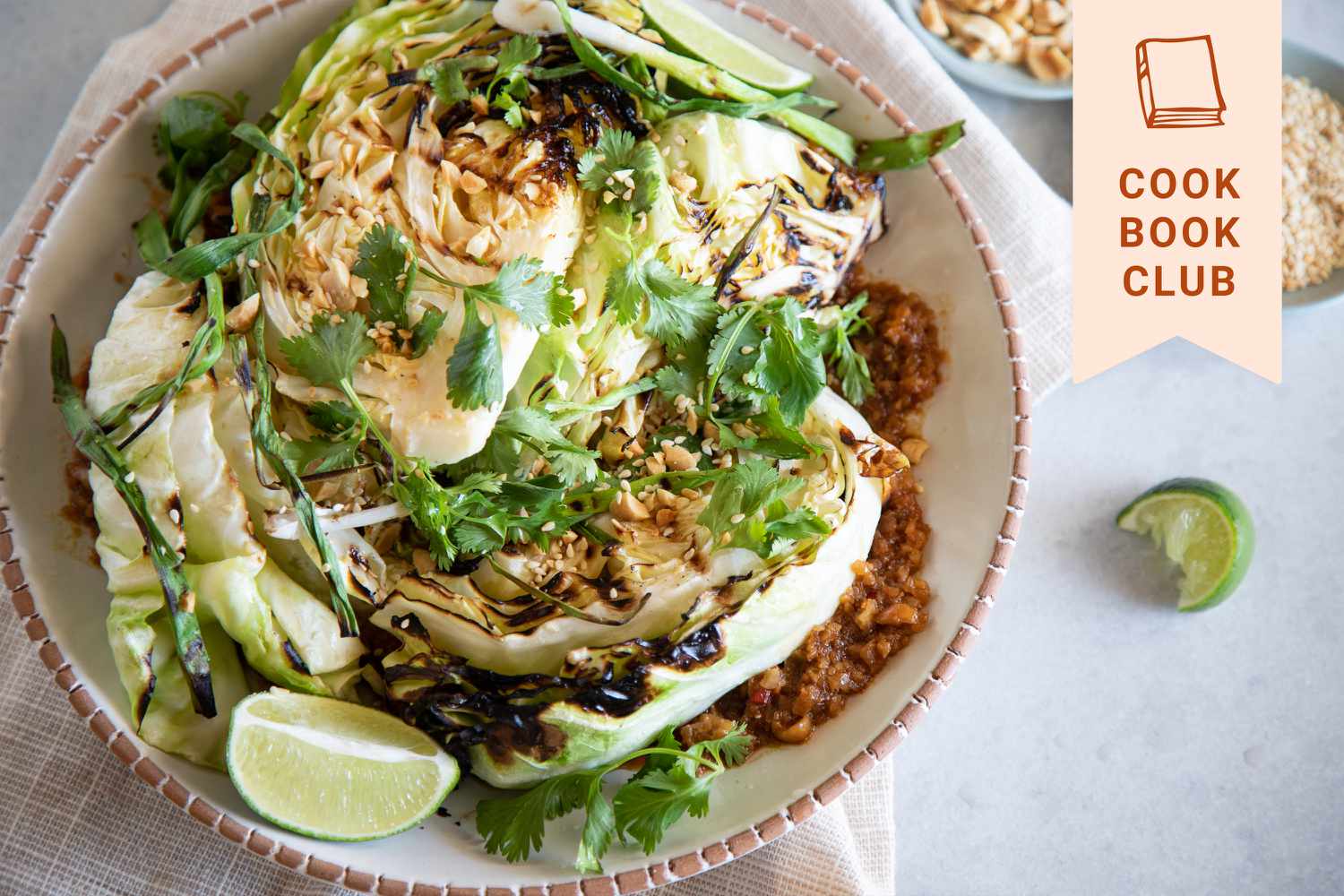Grilled Cabbage with Peanut Sauce Recipe Image