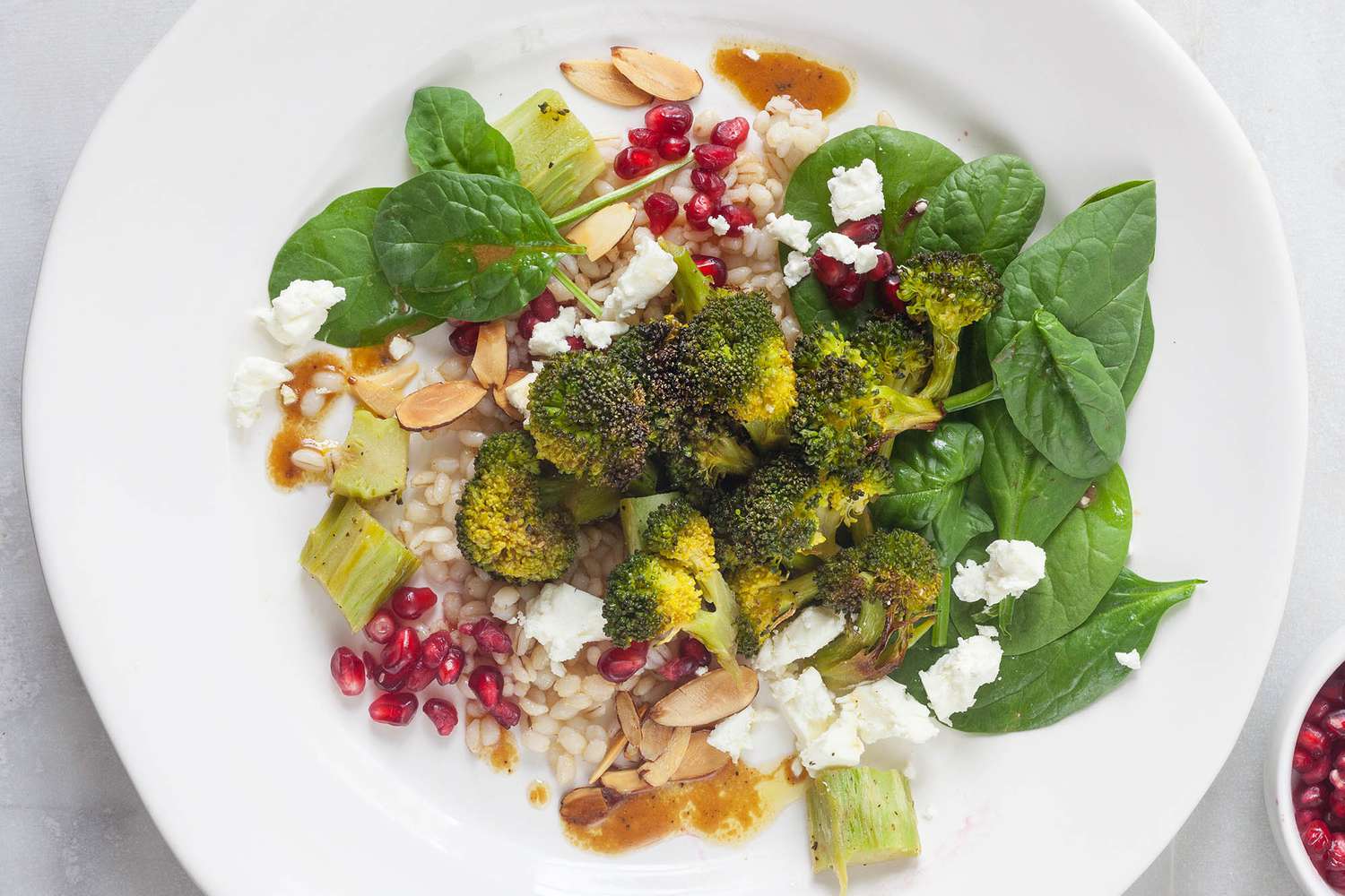 Broccoli Salad with Feta, Barley &amp; Pomegranate Recipe Image
