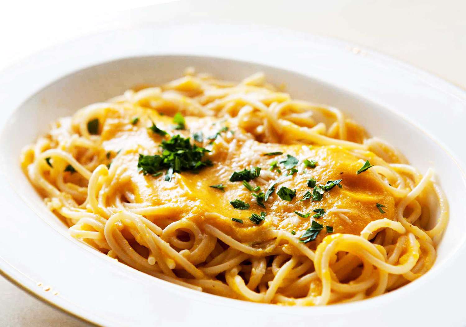 Pasta with Butternut Squash Parmesan Sauce Recipe Image