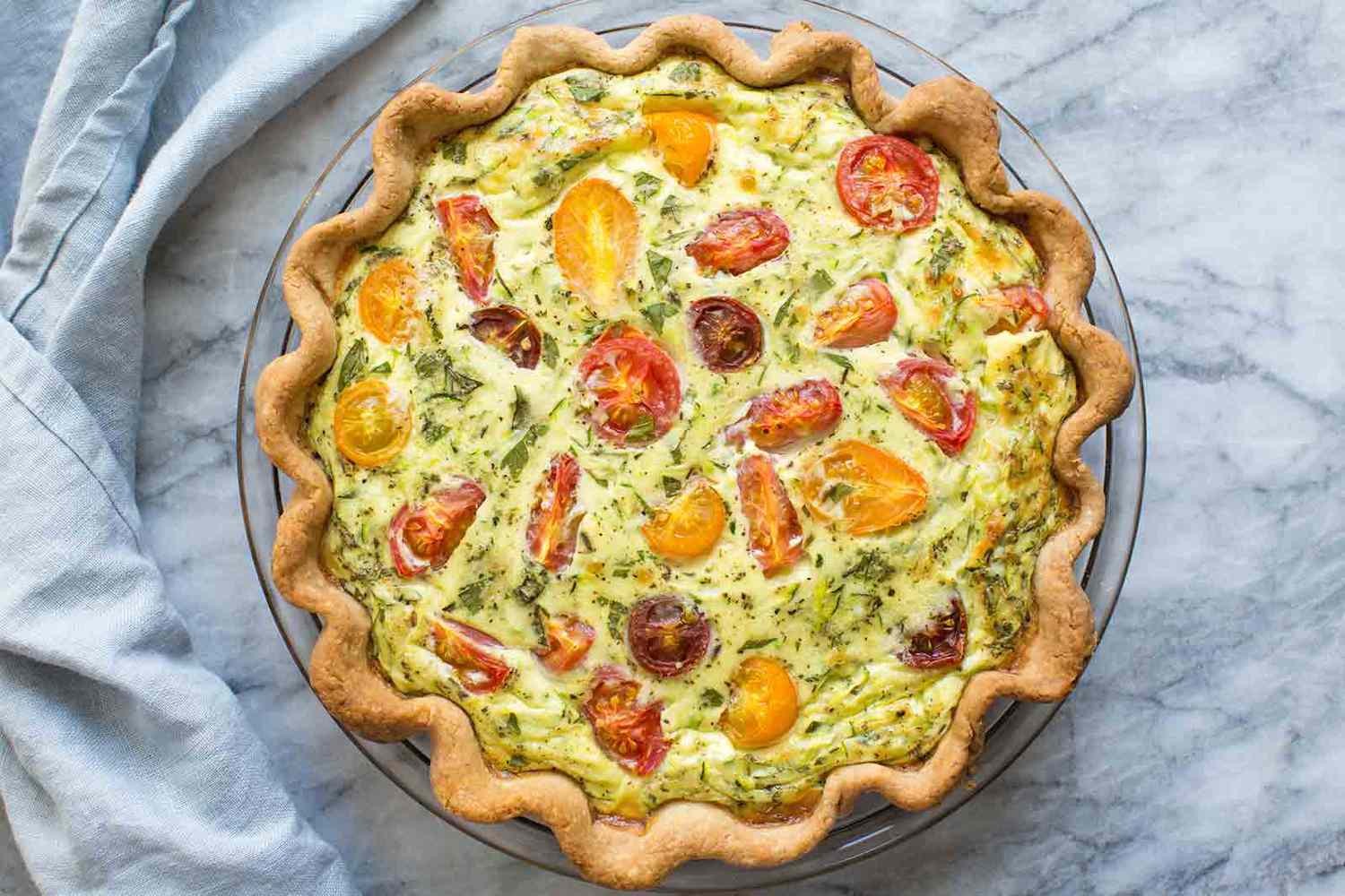 Zucchini Tomato Quiche Recipe Image