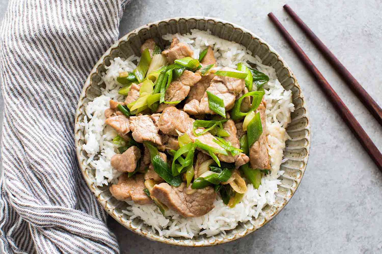 Pork Stir Fry with Green Onion Recipe Image