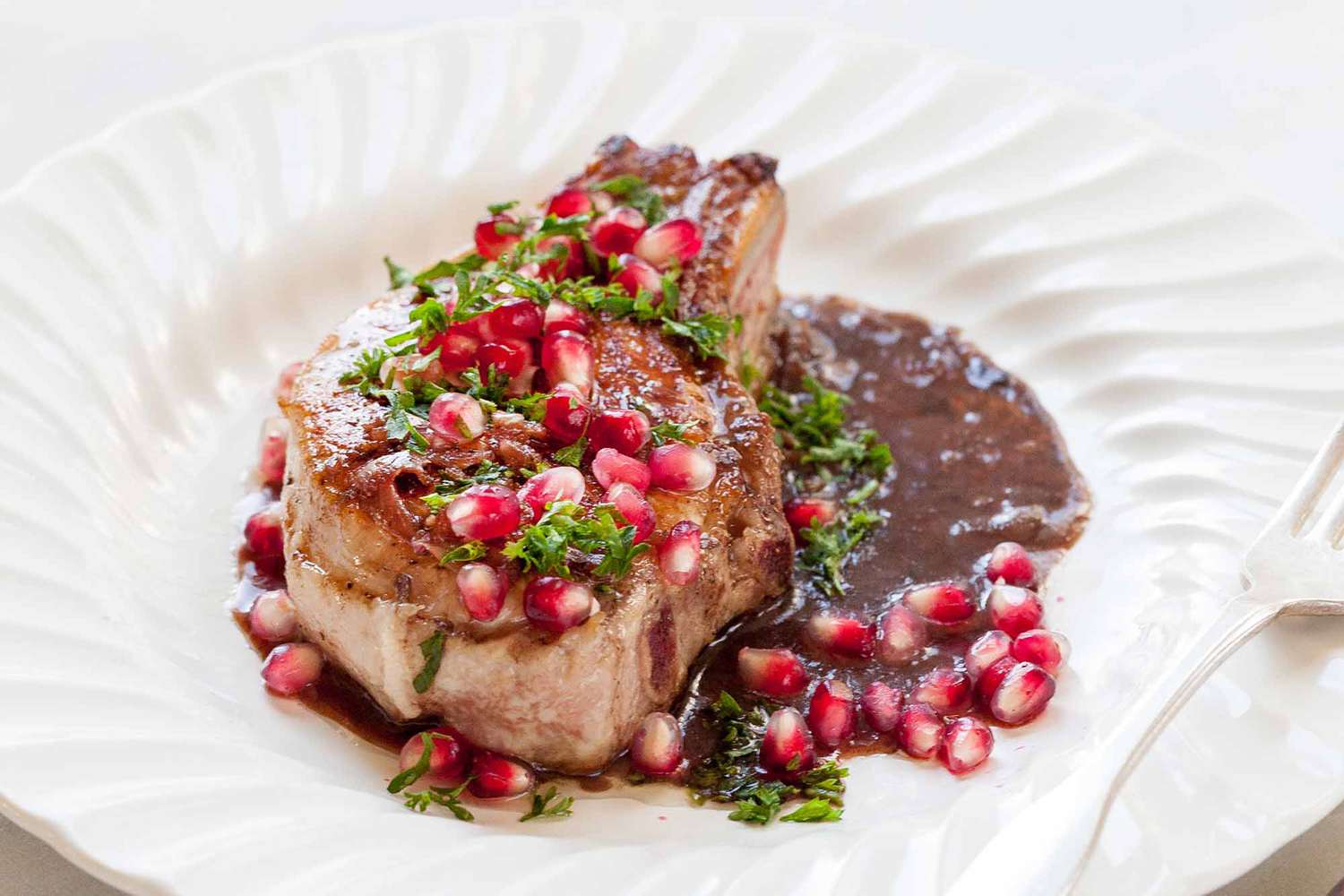 Pork Chops with Pomegranate Glaze Recipe Image