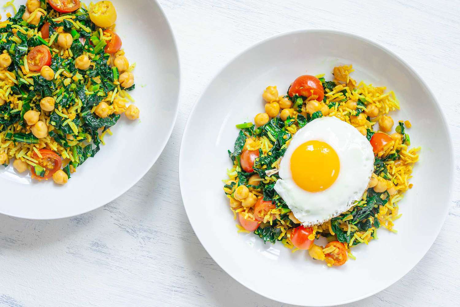 Turmeric Fried Rice with Eggs and Kale Recipe Image