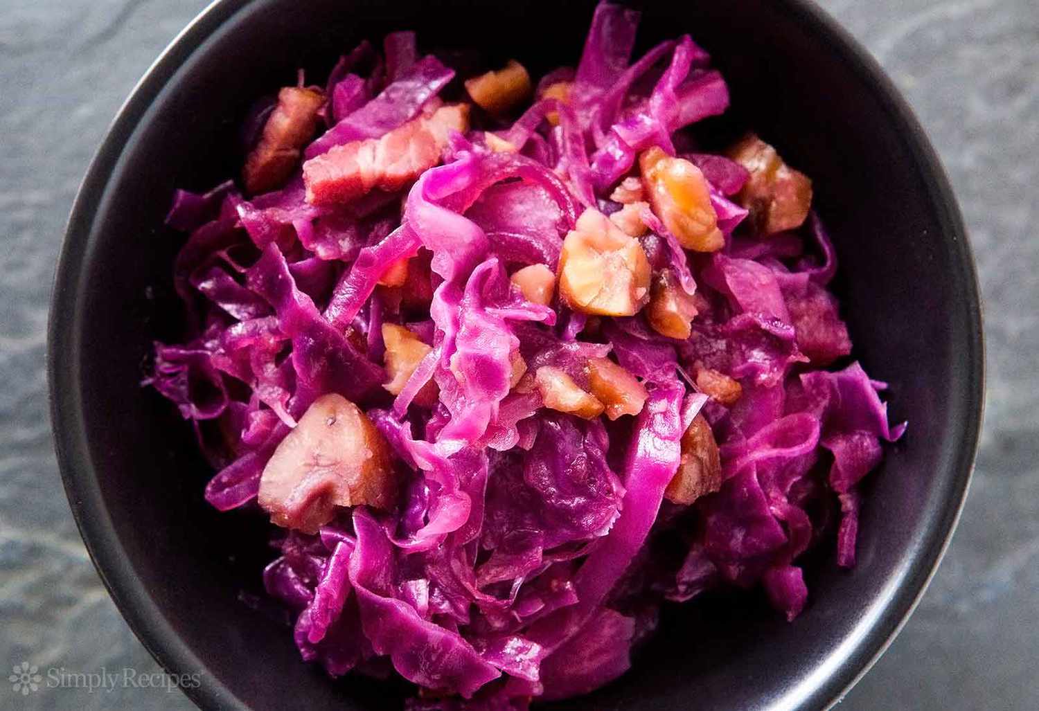 Braised Red Cabbage with Chestnuts Recipe Image